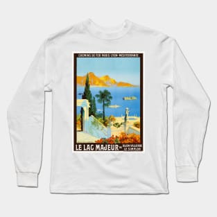 Le Lac Majeur France Vintage Poster 1913 Long Sleeve T-Shirt